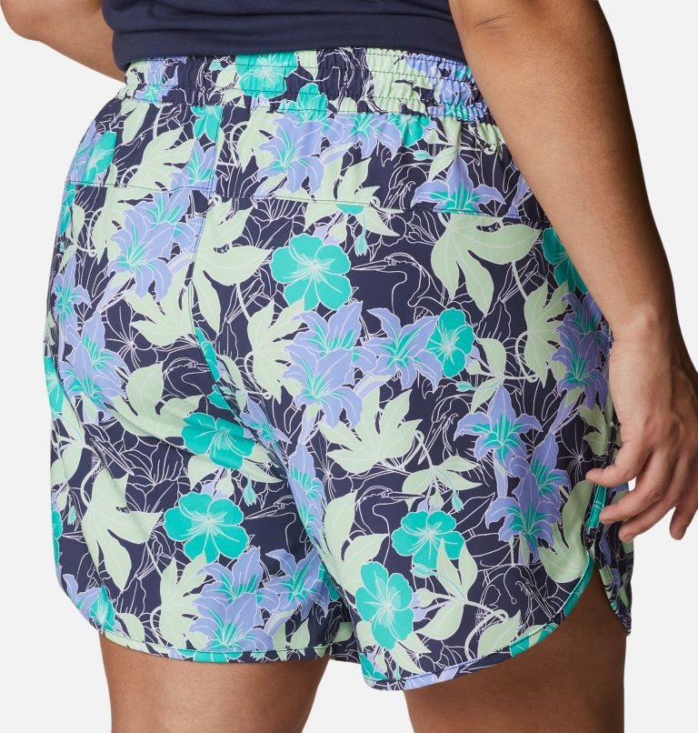 Women's Columbia Bogata Bay Stretch Printed Shorts Flower | Plus Size CA-I6A50